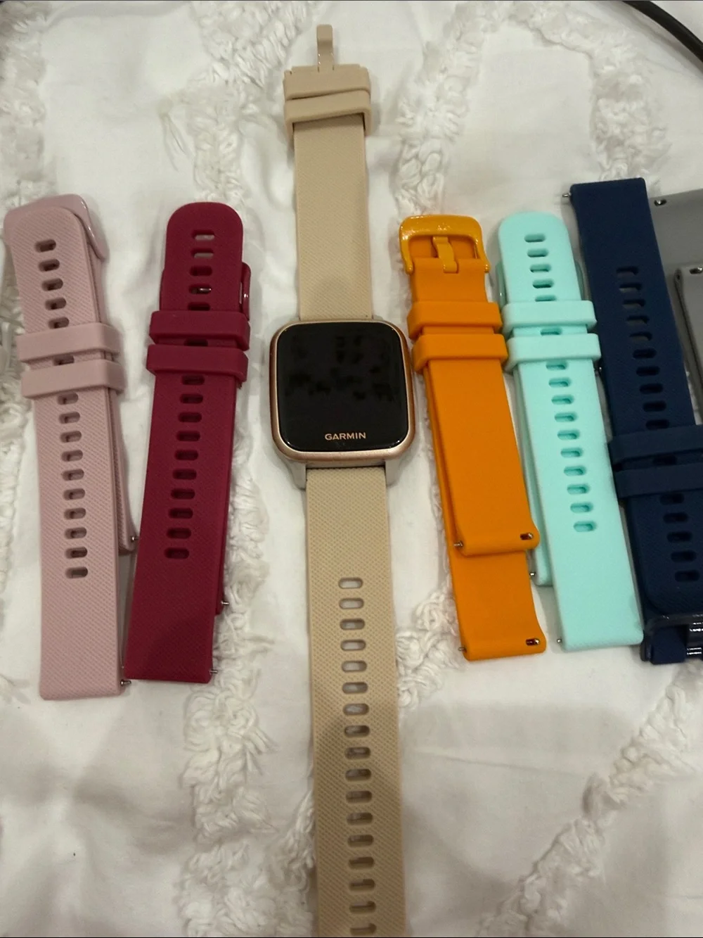 Garlic Venu Sq Smartwatch - Multiple Colored Straps - Charger And Block